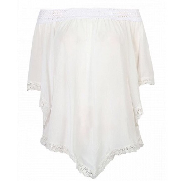 LAST ONE! 🆕 White Off Shoulder Crochet Lace Top - Picture 3 of 5